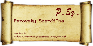 Parovsky Szeréna névjegykártya